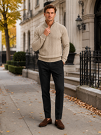 Men's jacquard quarter-zip sweater — additional view