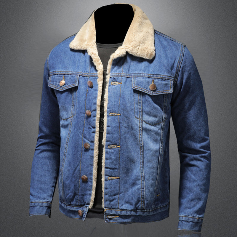 Men's classic denim jacket — detail view