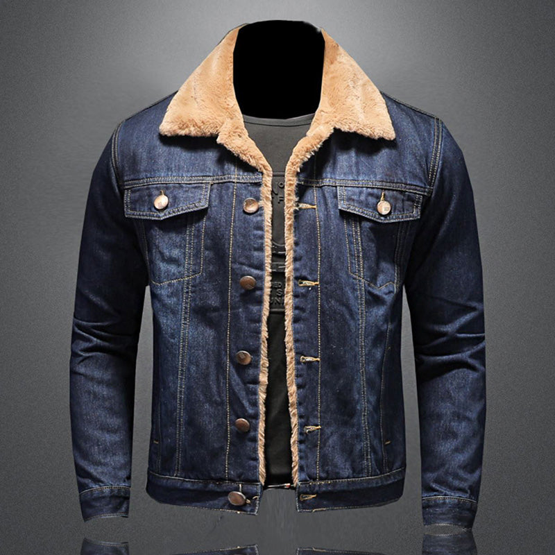 Men's classic denim jacket in navy — alternate view