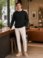 Men's cable-knit crew neck pullover — additional view