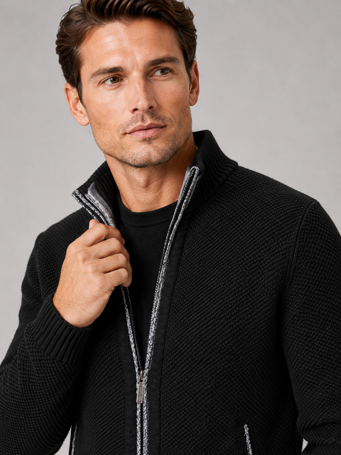 Men's full-zip fleece cardigan — additional view