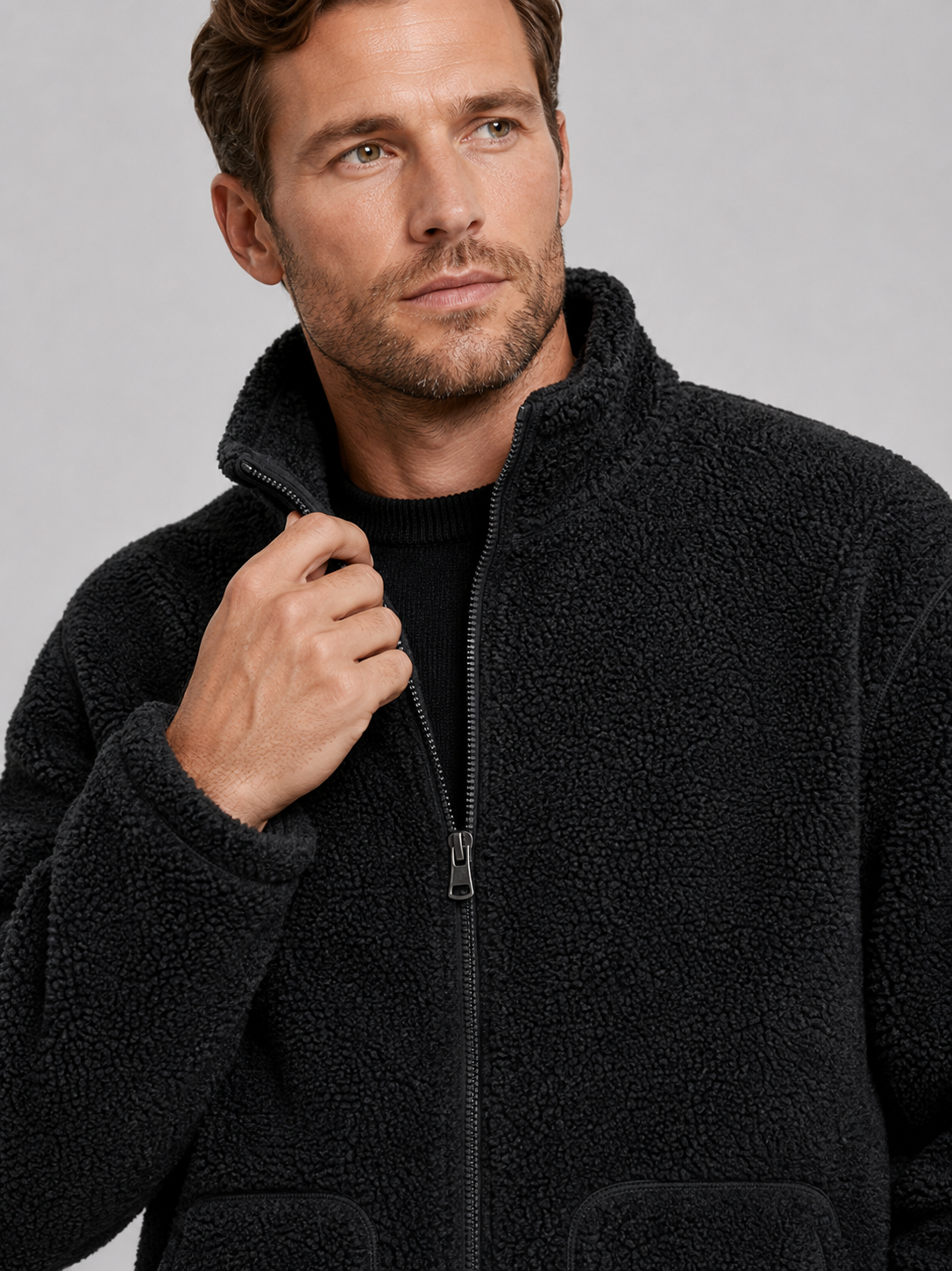 Men's zip-up stand-collar jacket — additional view