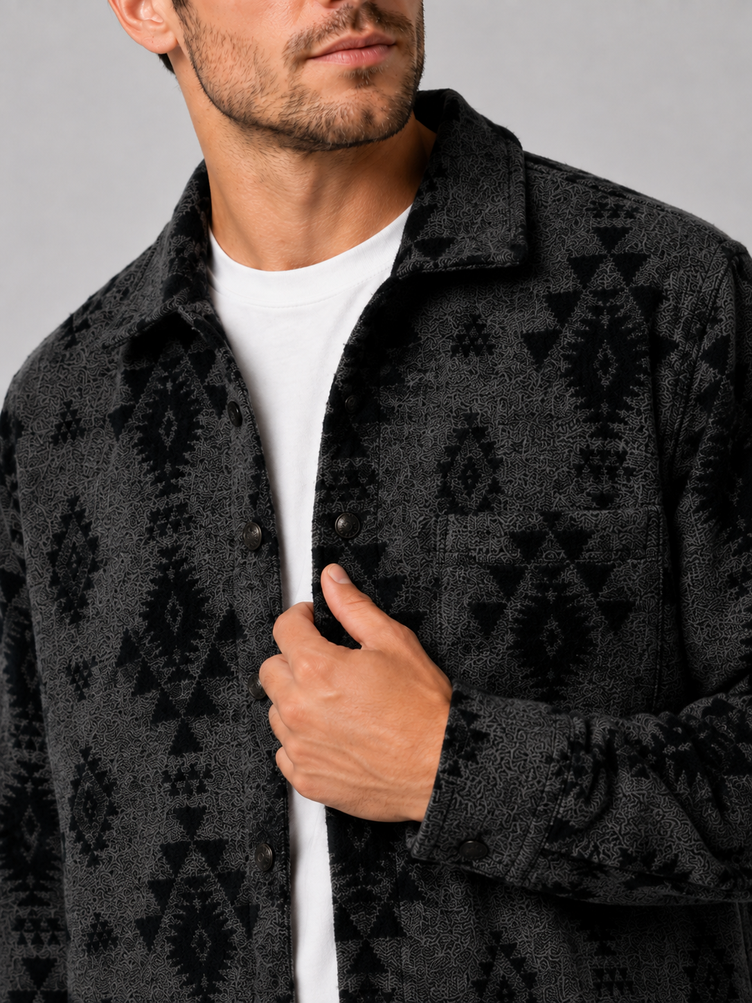 Men's brushed heavyweight flannel shacket — additional view