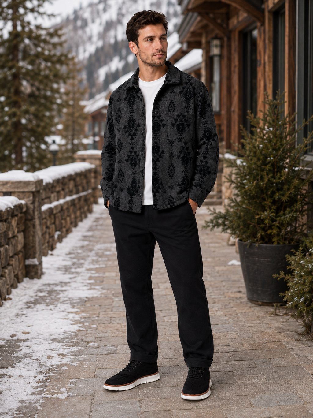 Men's brushed heavyweight flannel shacket — additional view