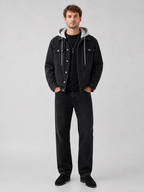 Men's hooded relaxed-fit denim jacket — additional view