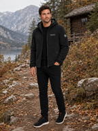 Men's windproof hooded fleece jacket — additional view