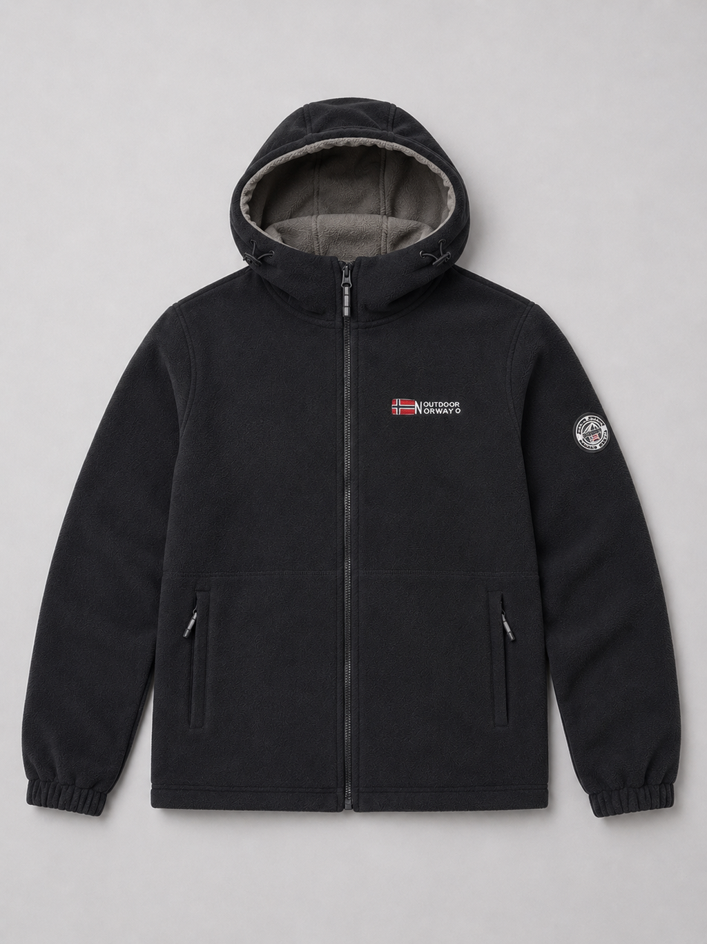 Men's windproof hooded fleece jacket — additional view