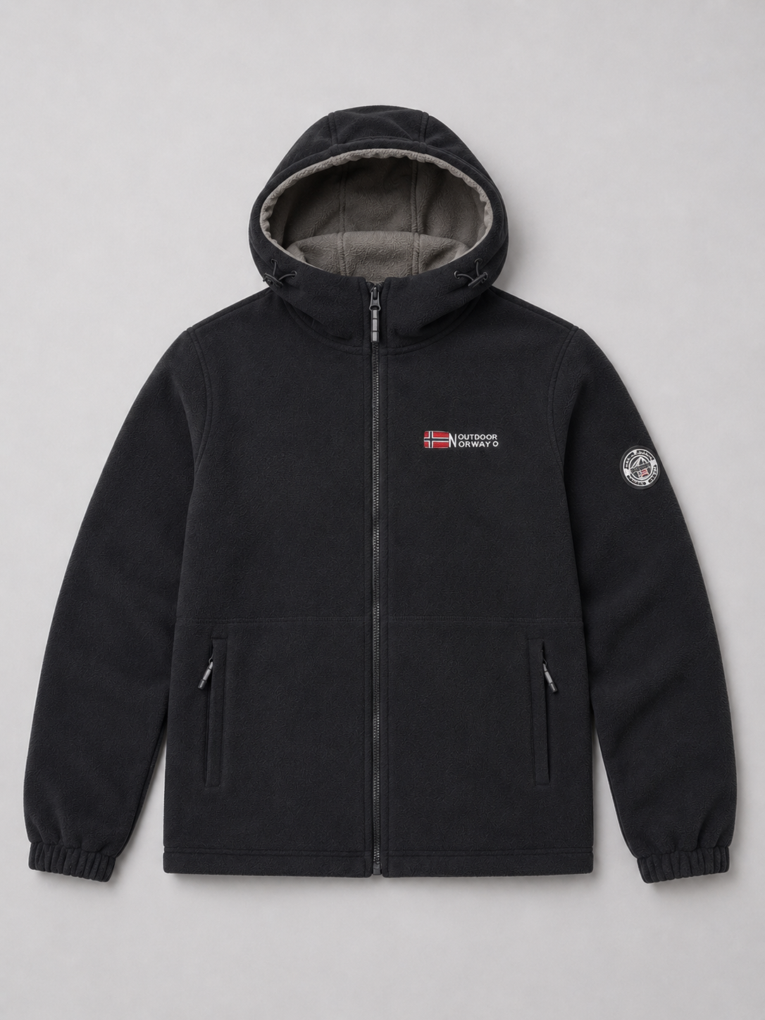 Men's windproof hooded fleece jacket — additional view