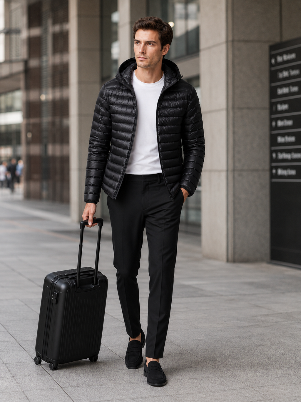 Men's lightweight hooded down jacket — additional view