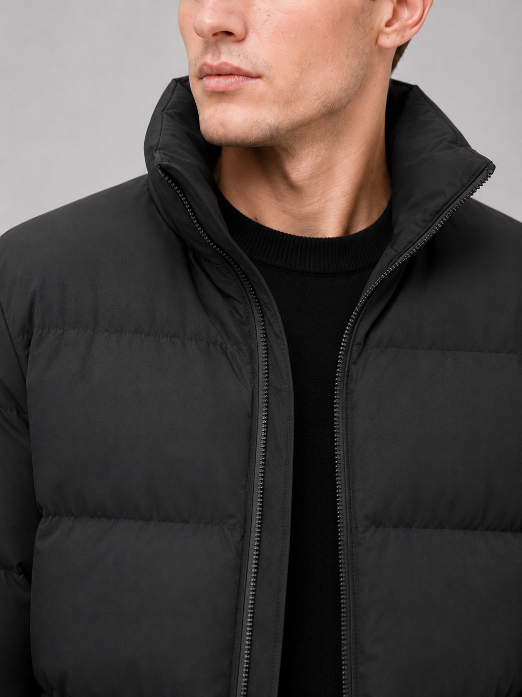 Men's thick zip-up puffer jacket — additional view