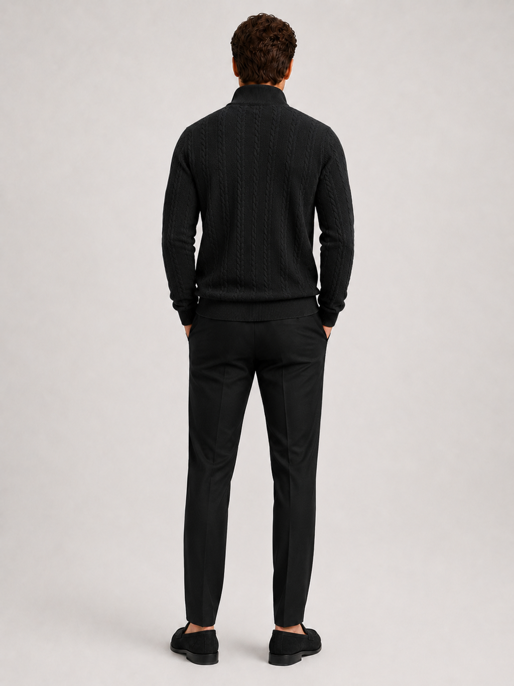 Men's jacquard quarter-zip sweater — additional view