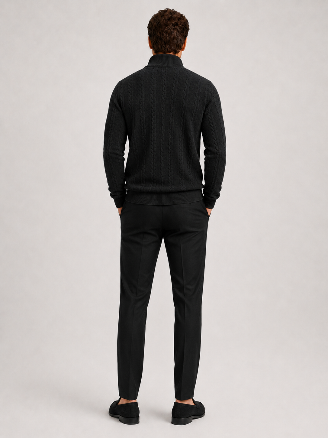 Men's jacquard quarter-zip sweater — additional view