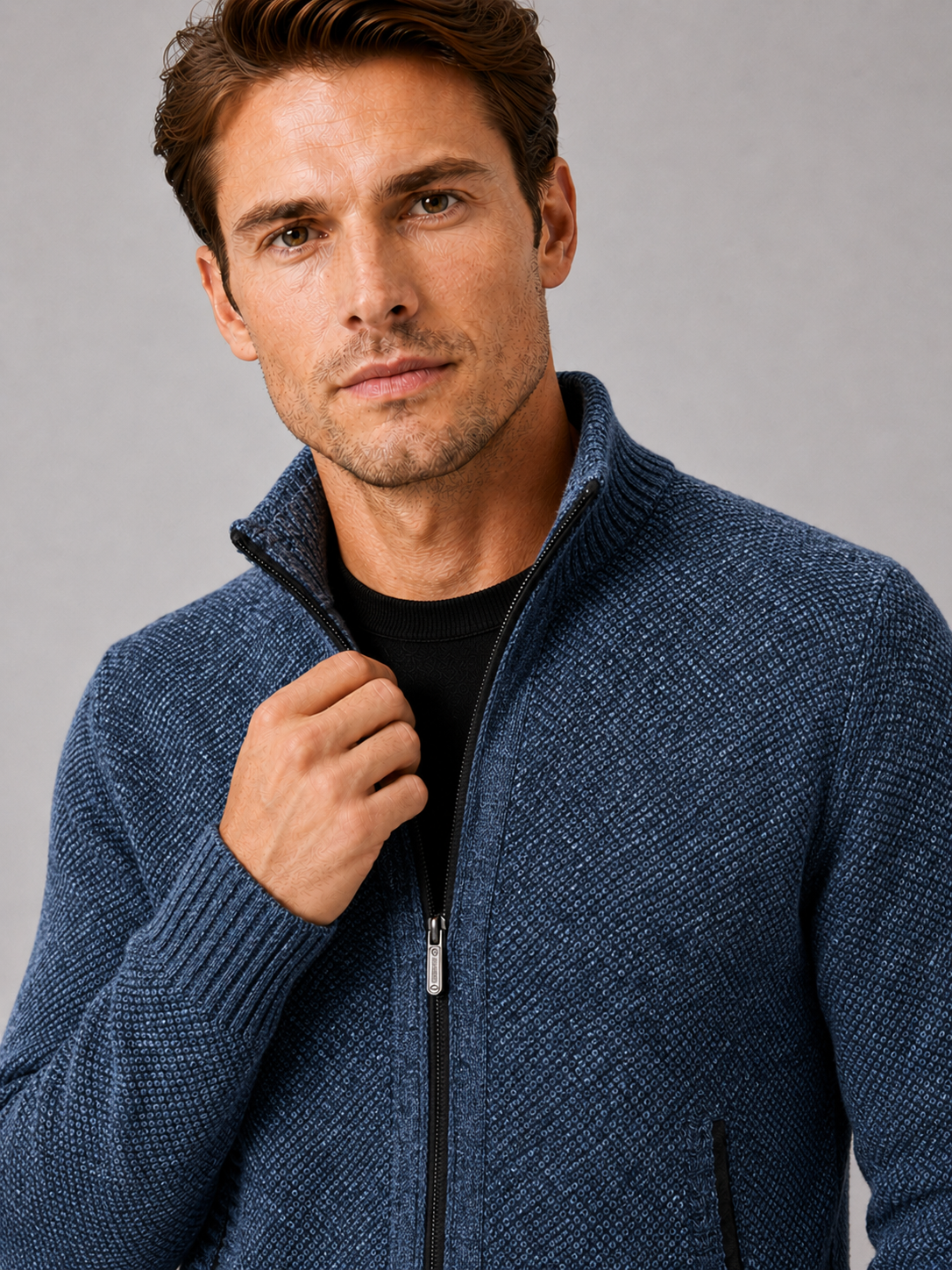Men's full-zip fleece cardigan — additional view