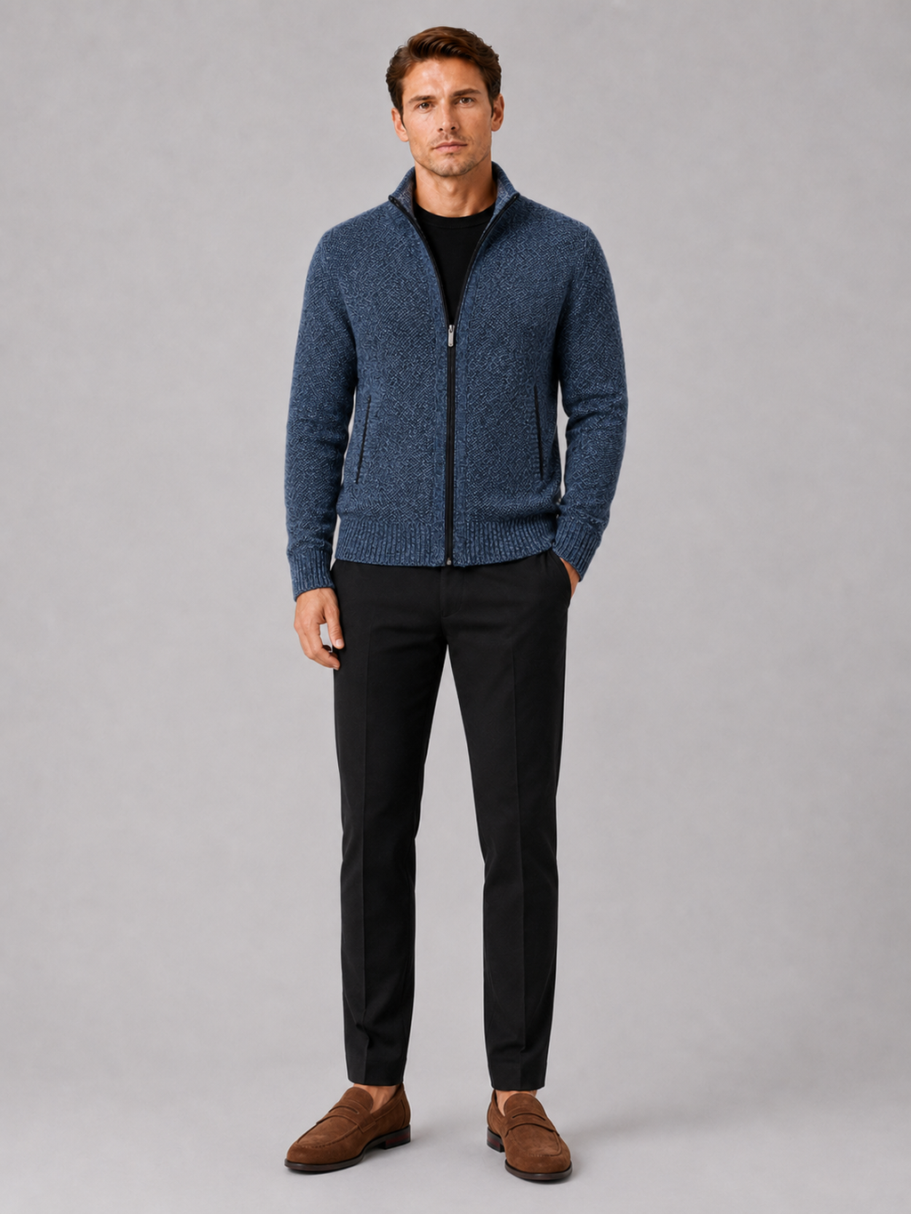 Men's full-zip fleece cardigan — additional view