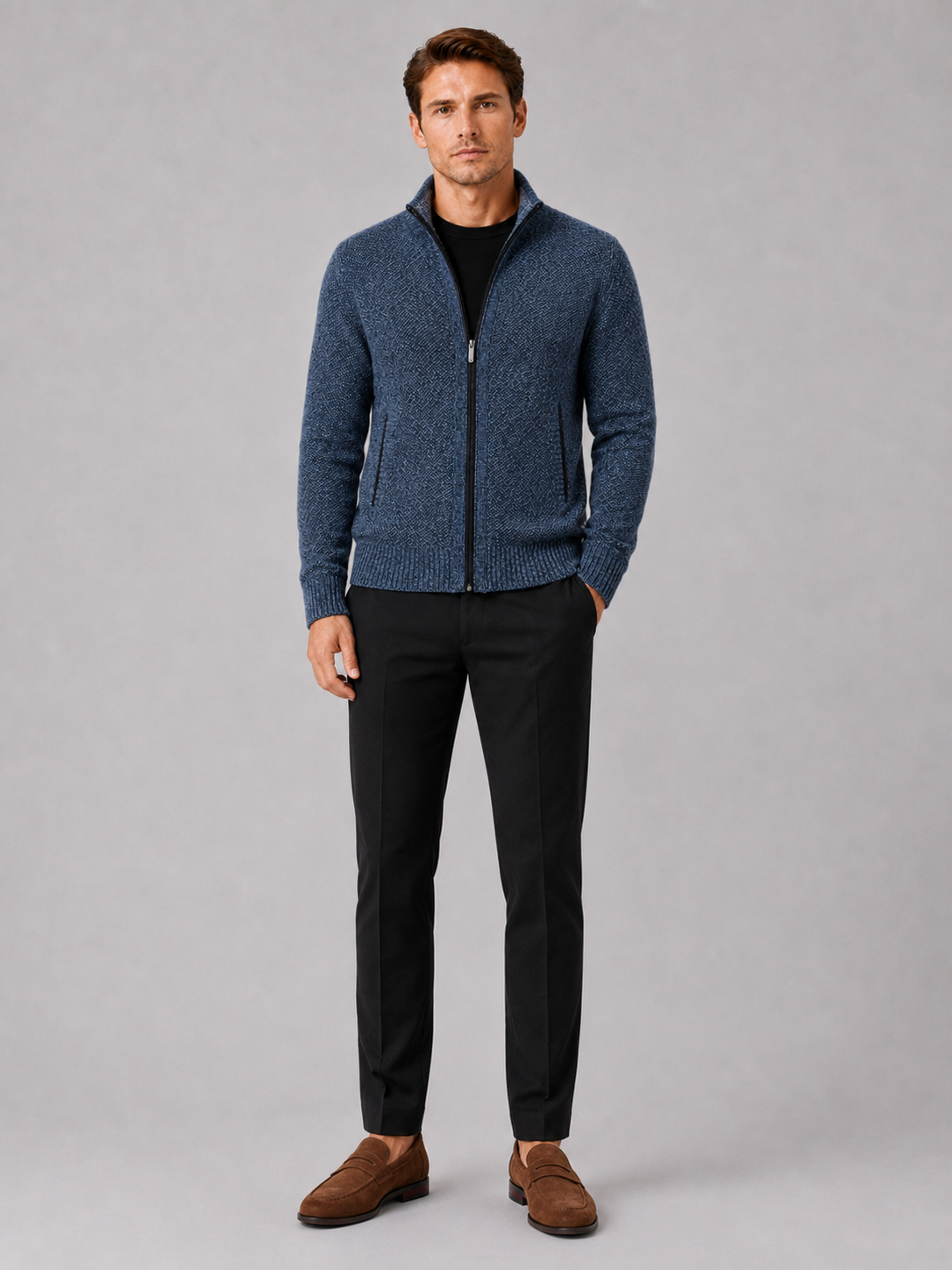 Men's full-zip fleece cardigan — additional view