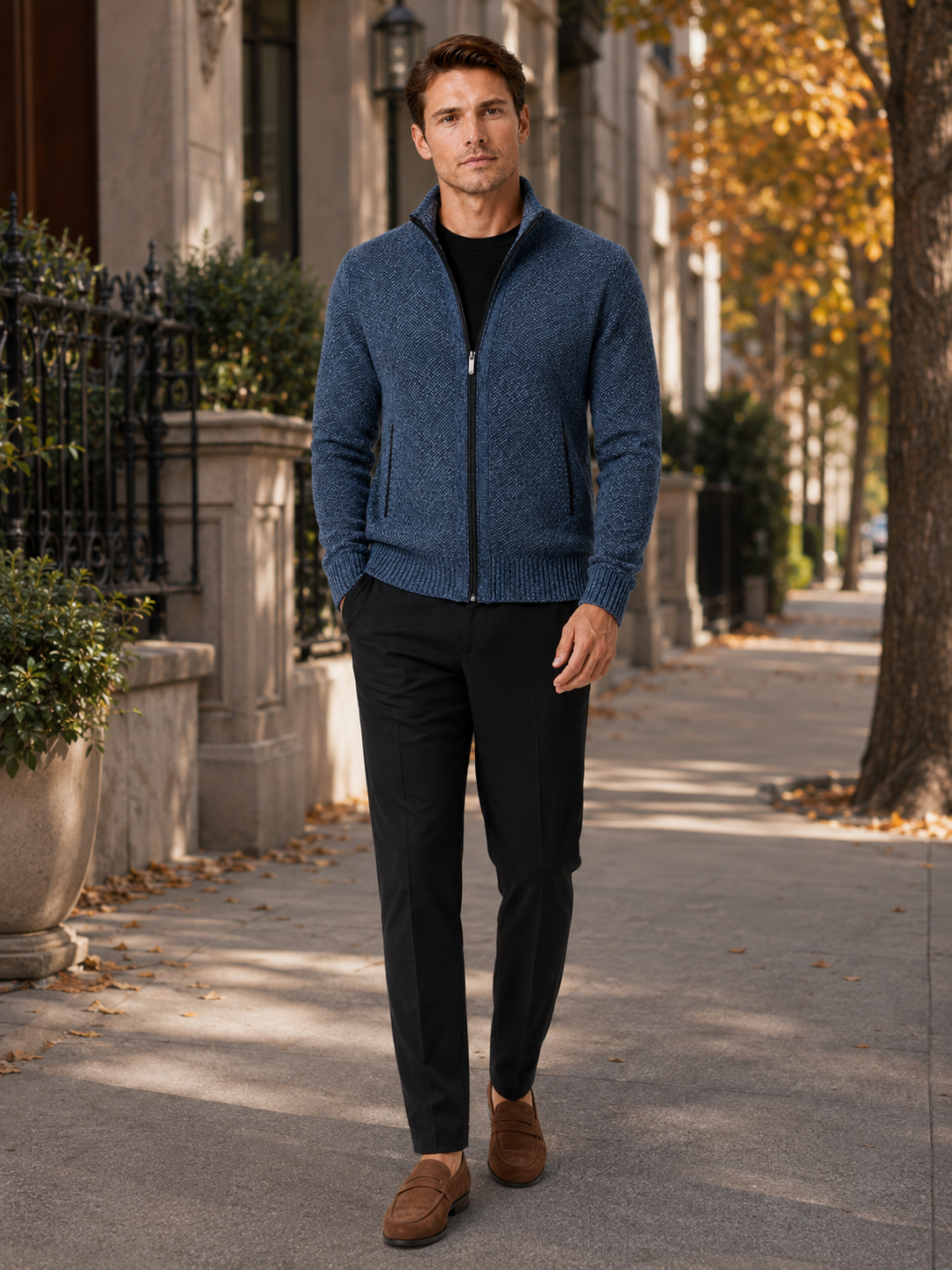 Men's full-zip fleece cardigan — additional view