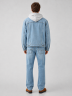 Men's hooded relaxed-fit denim jacket — additional view
