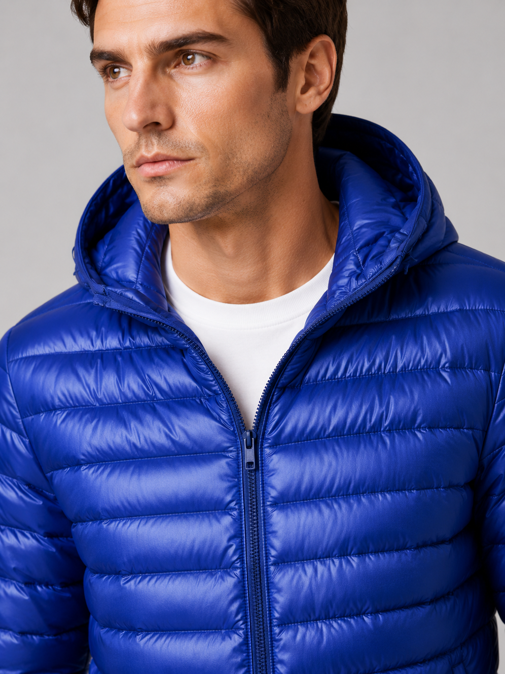 Men's lightweight hooded down jacket — additional view