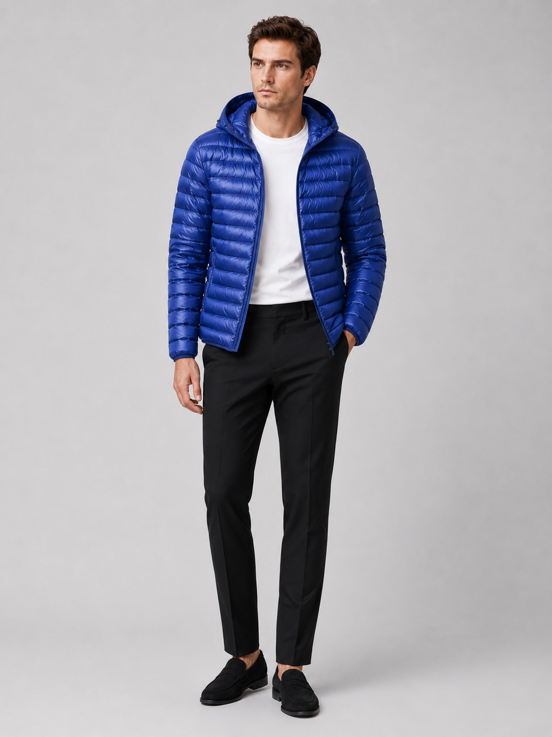 Men's lightweight hooded down jacket — additional view