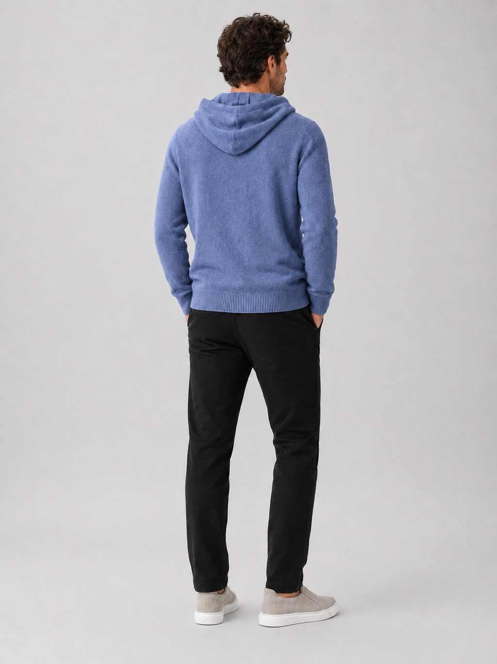 Men's hooded knit pullover sweater — additional view