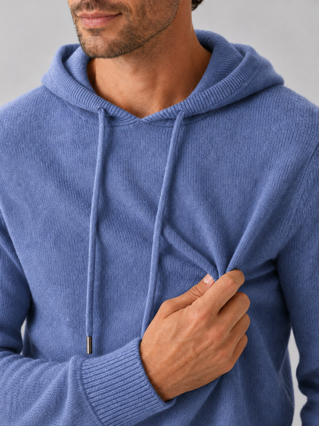 Men's hooded knit pullover sweater — additional view