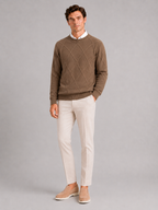 Men's cable-knit crew neck pullover — additional view