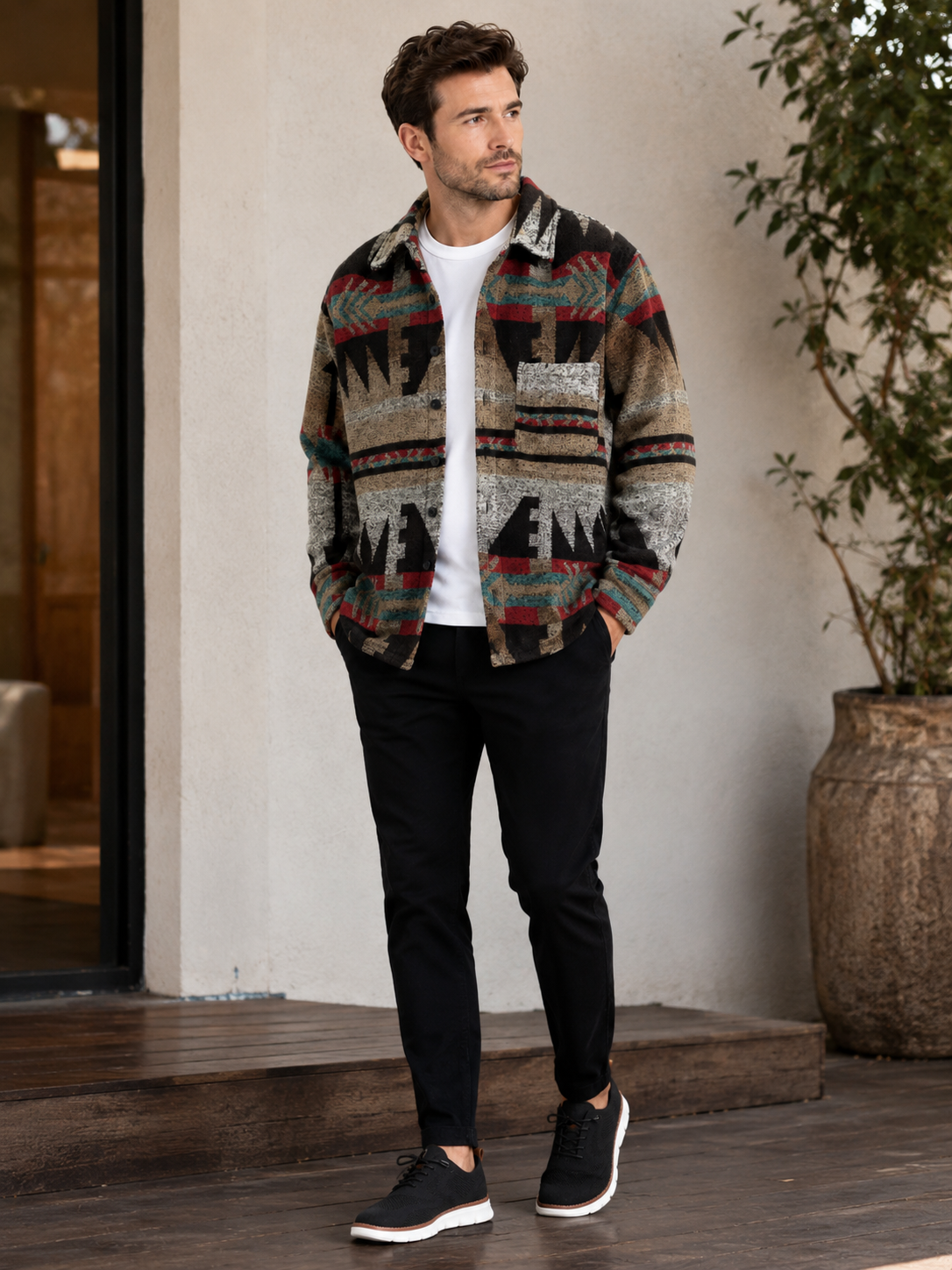 Men's heavyweight flannel shirt jacket — additional view