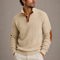 Men's crew neck sweater in beige