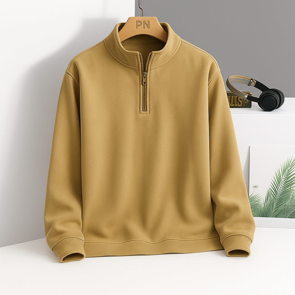 Men's fleece quarter-zip pullover hoodie — additional view