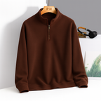 Men's fleece quarter-zip pullover hoodie