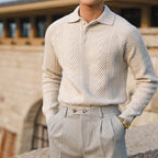 Men's relaxed-fit knit polo sweater