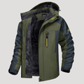 Men's waterproof hooded windbreaker jacket in green