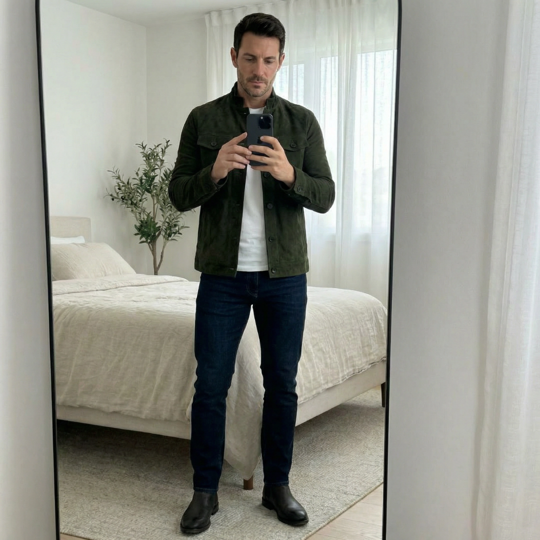 Men's classic suede jacket — additional view