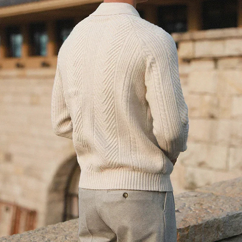 Men's relaxed-fit knit polo sweater — additional view
