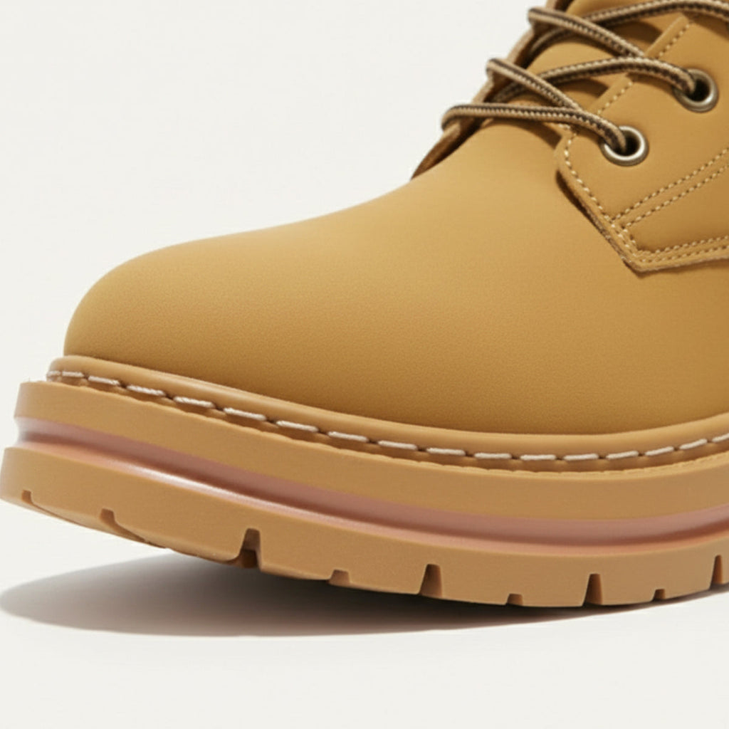 Men's fur-lined insulated snow boots — detail view