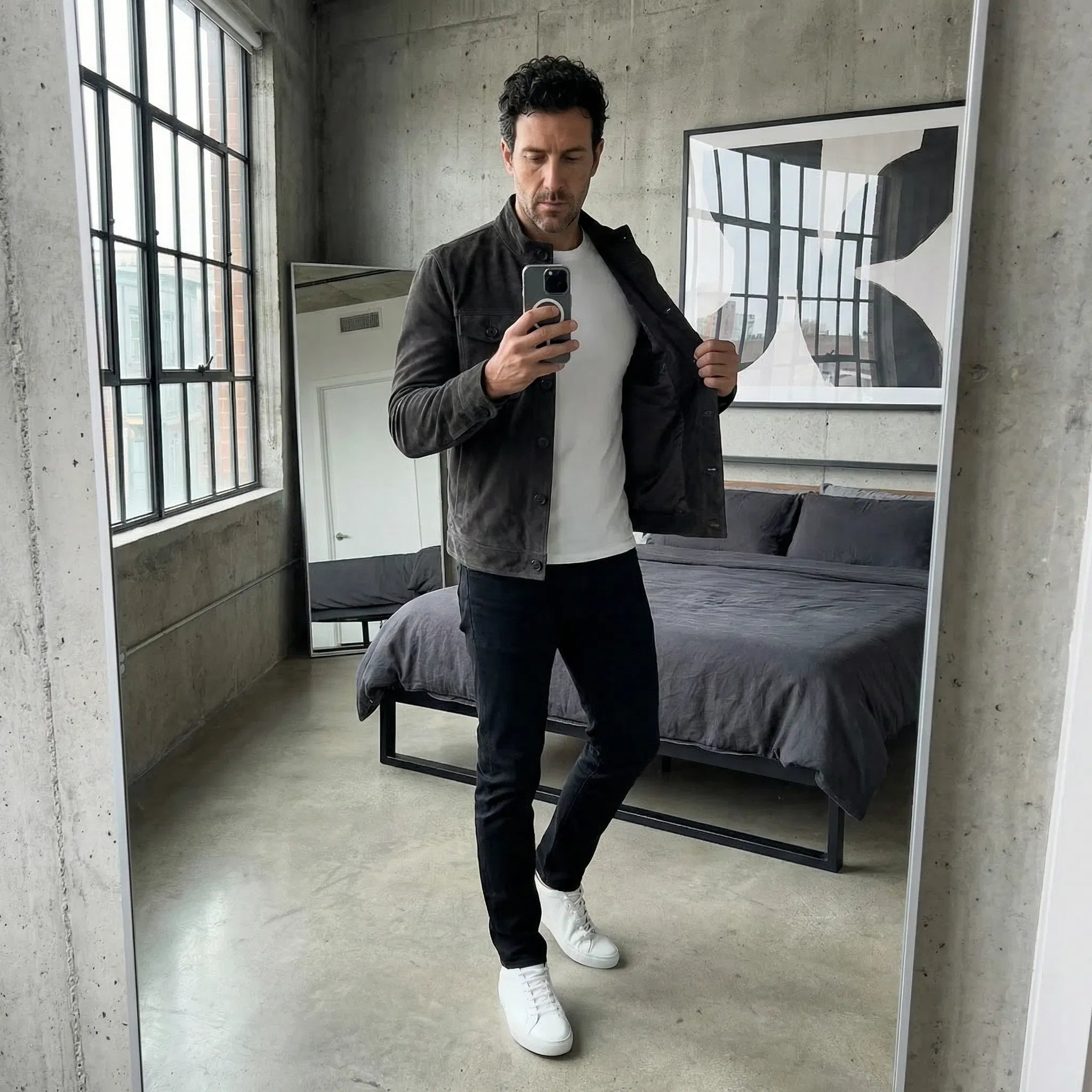 Men's classic suede jacket — additional view