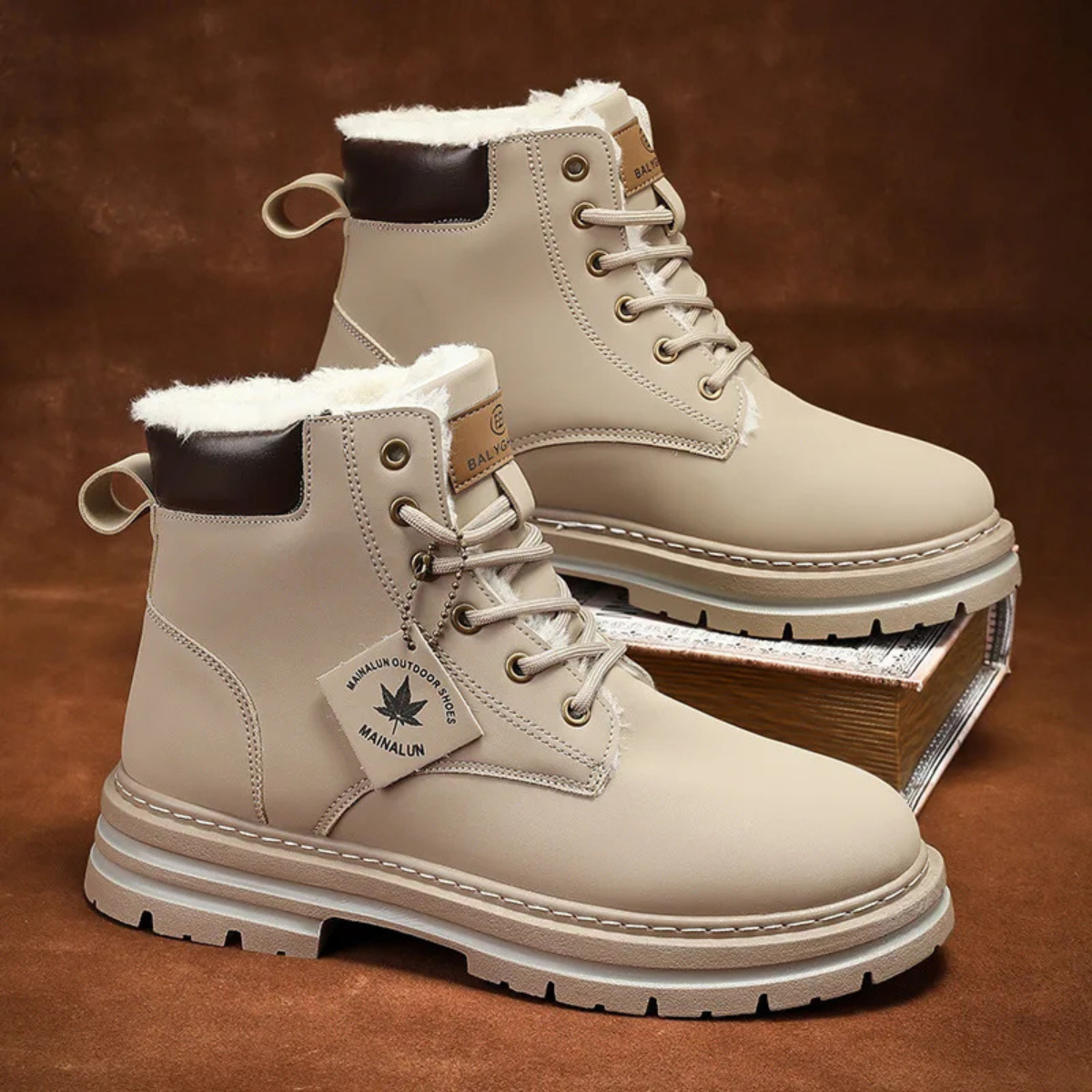 Men's fur-lined insulated snow boots — additional view