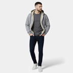 Men's fleece-lined winter hoodie jacket — detail view