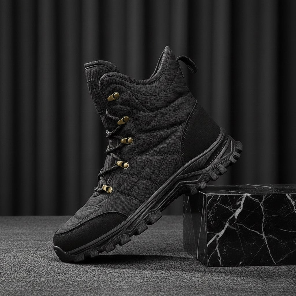 Men's insulated ankle boots in black — detail view