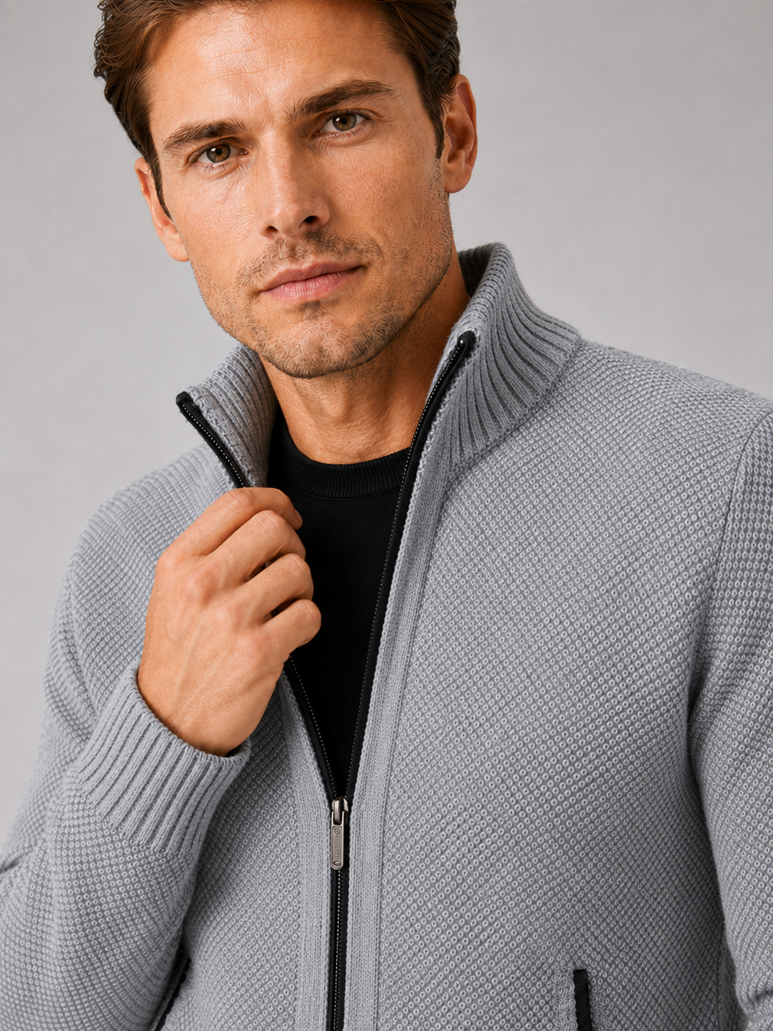 Men's full-zip fleece cardigan — additional view