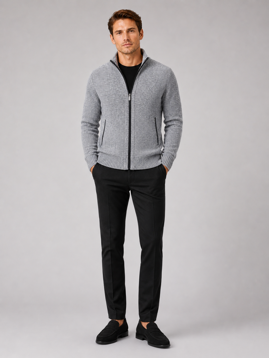 Men's full-zip fleece cardigan — additional view