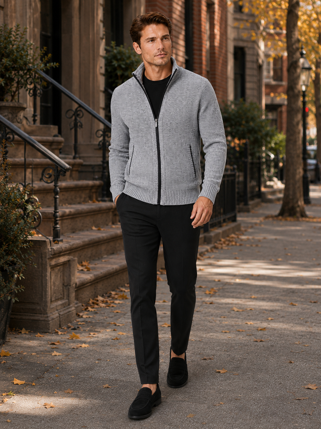 Men's full-zip fleece cardigan — additional view