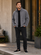 Men's zip-up stand-collar jacket — additional view
