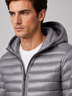 Men's lightweight hooded down jacket — additional view