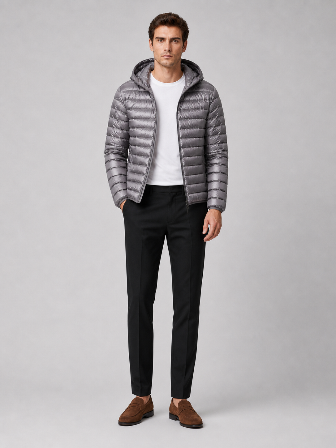 Men's lightweight hooded down jacket — additional view