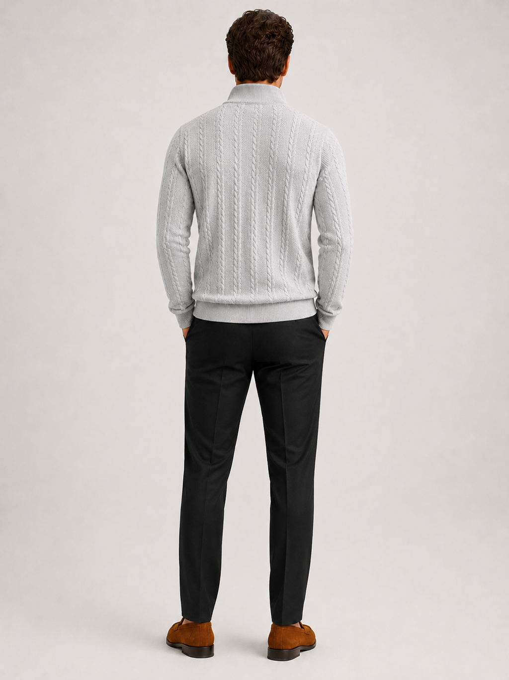 Men's jacquard quarter-zip sweater — additional view