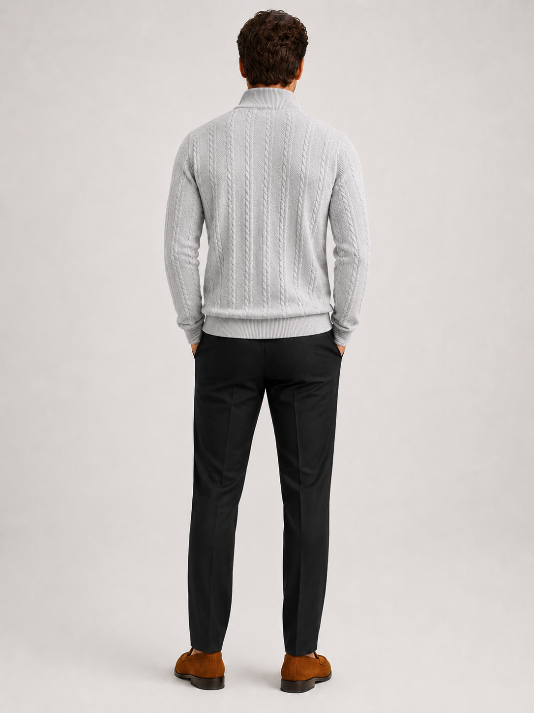 Men's jacquard quarter-zip sweater — additional view
