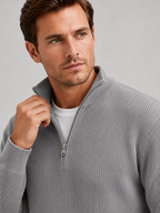 Men's ribbed stand-collar quarter-zip sweater — additional view