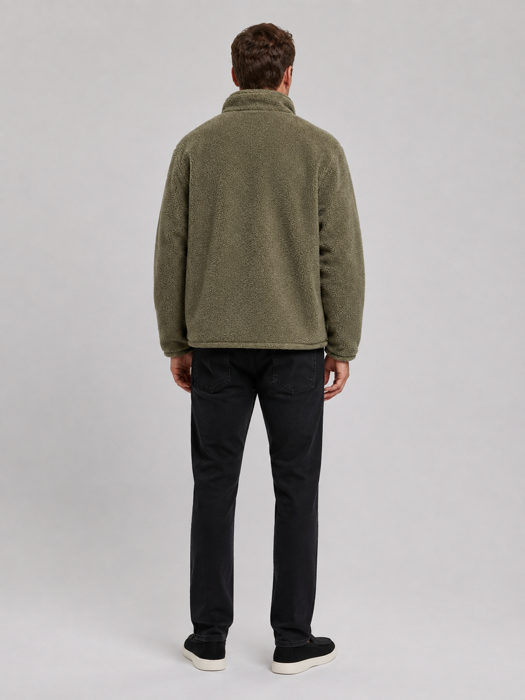 Men's zip-up stand-collar jacket — detail view