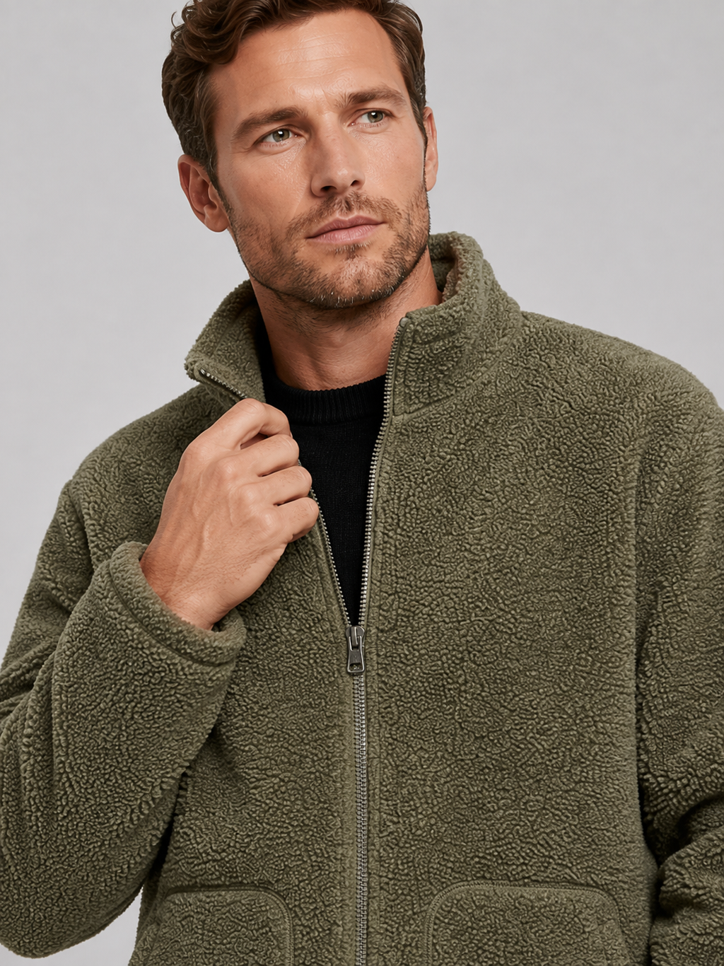 Men's zip-up stand-collar jacket — additional view